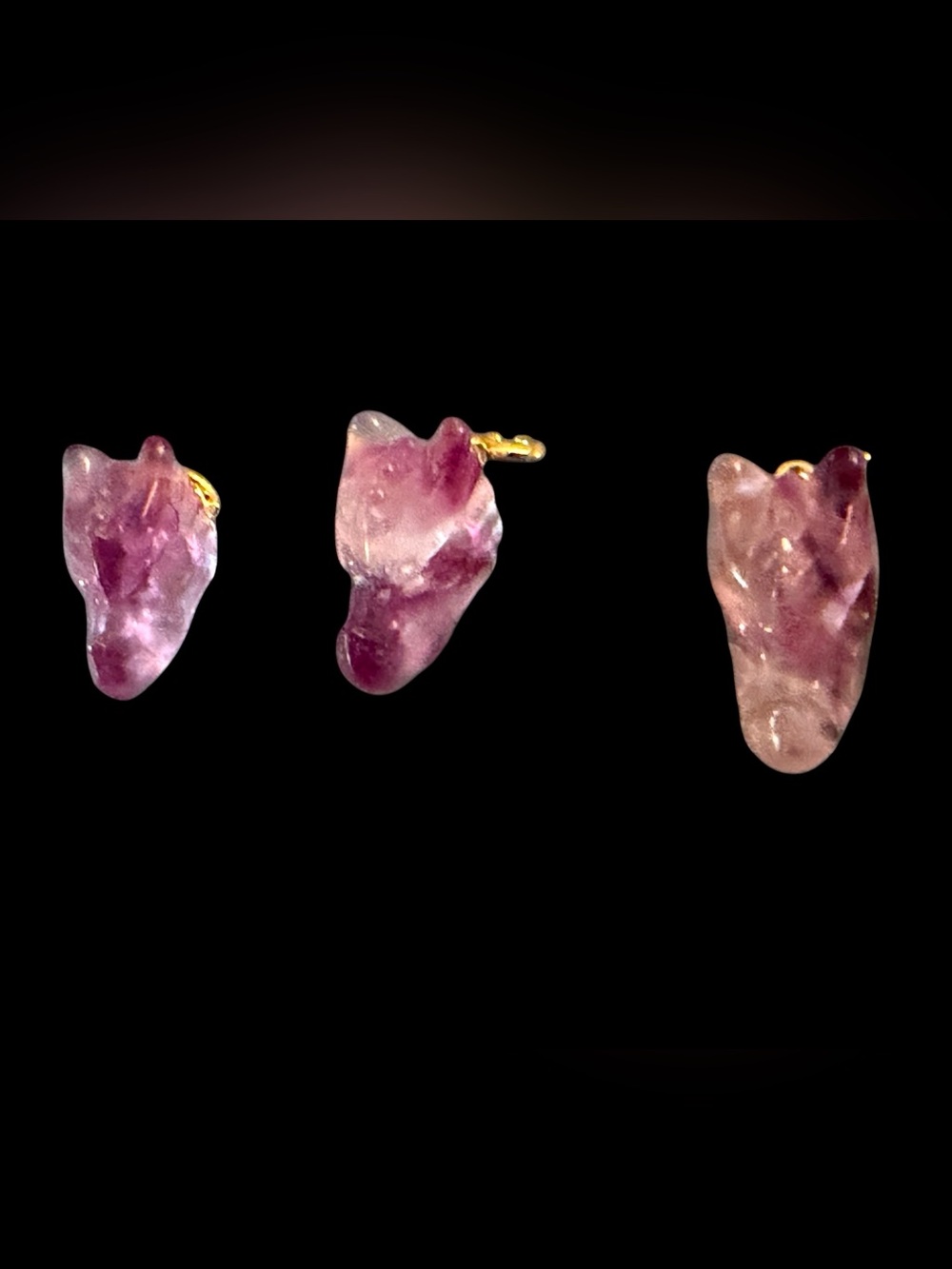 Purple Fluorite Dragonhead Crystal Charm (1) - Picture 3 of 8